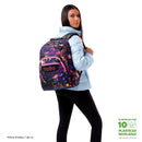 Morral Juvenil Porta PC 14" Acuarela Glitter Morado