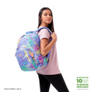 Morral Juvenil Porta PC 14" Acuarela Glitter Morado