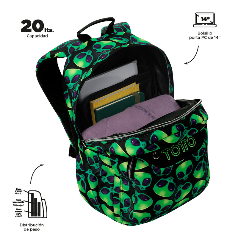 Morral Juvenil Porta PC 14" Acuarela Azul