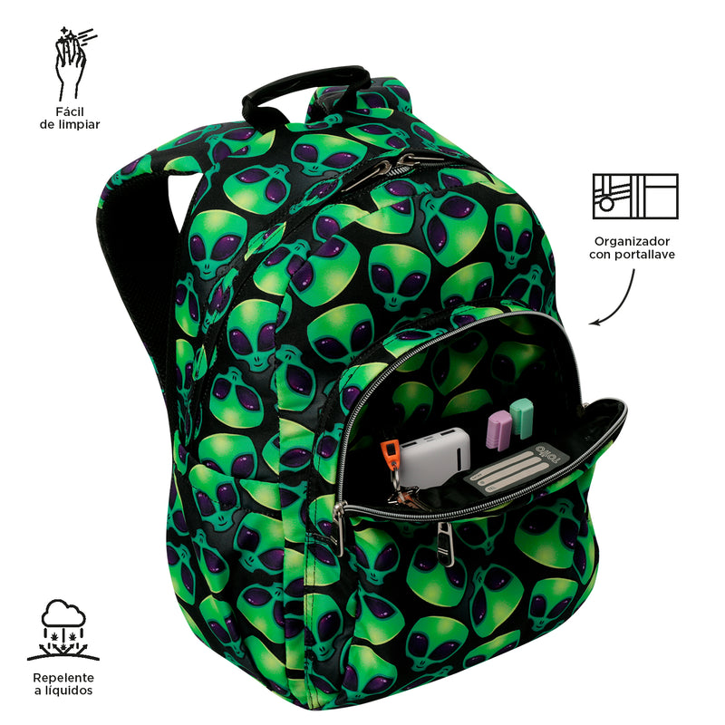 Morral Juvenil Porta PC 14" Acuarela Azul