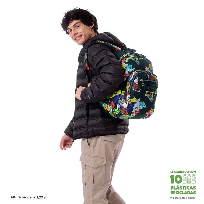 Morral Juvenil Porta PC 14" Acuarela Azul
