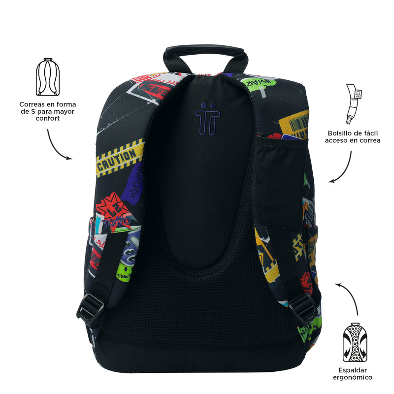 Morral Juvenil Porta PC 14" Acuarela Azul