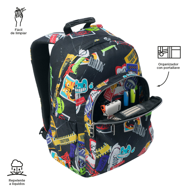 Morral Juvenil Porta PC 14" Acuarela Azul