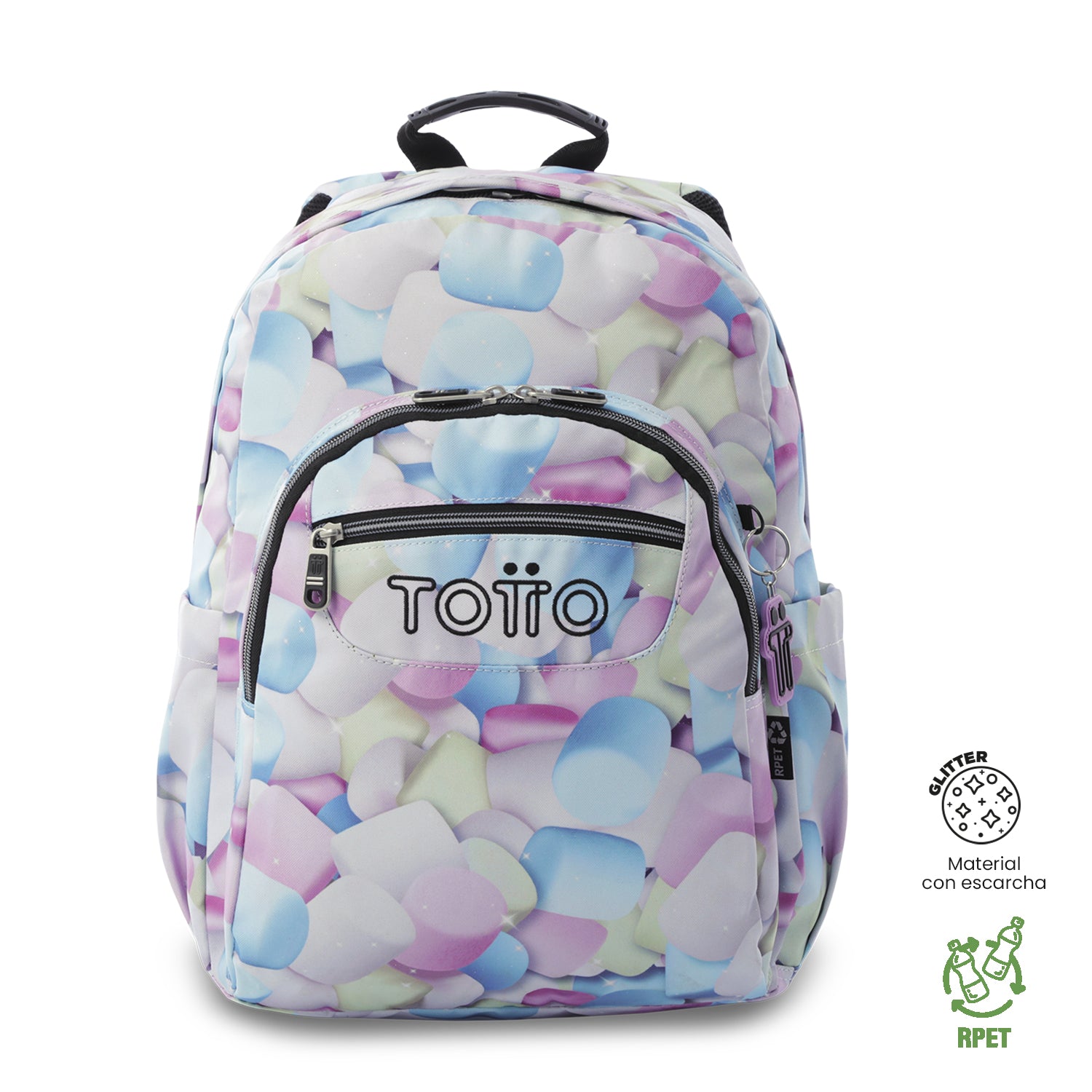 Morral Juvenil Acuarela Glitter Grande Azul