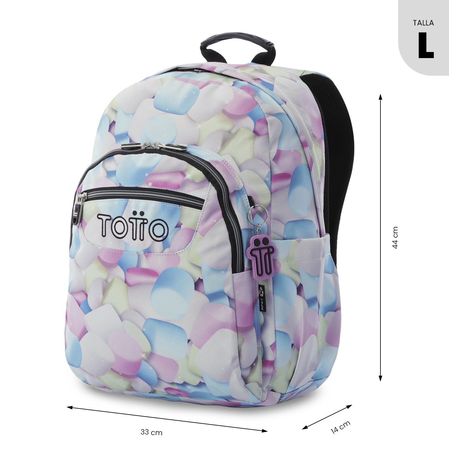 Morral Juvenil Acuarela Glitter Grande Azul