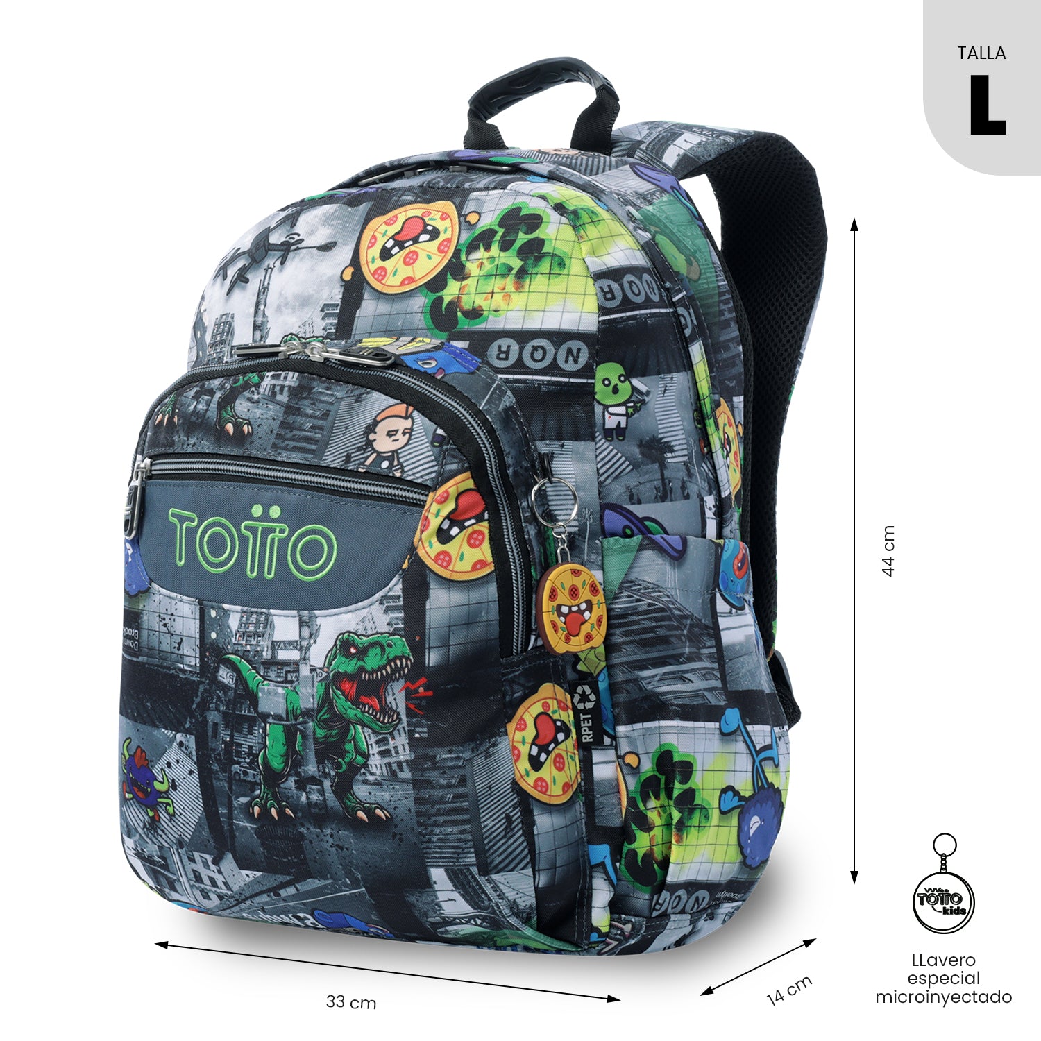 Morral Juvenil Porta PC 14" Acuarela Negro