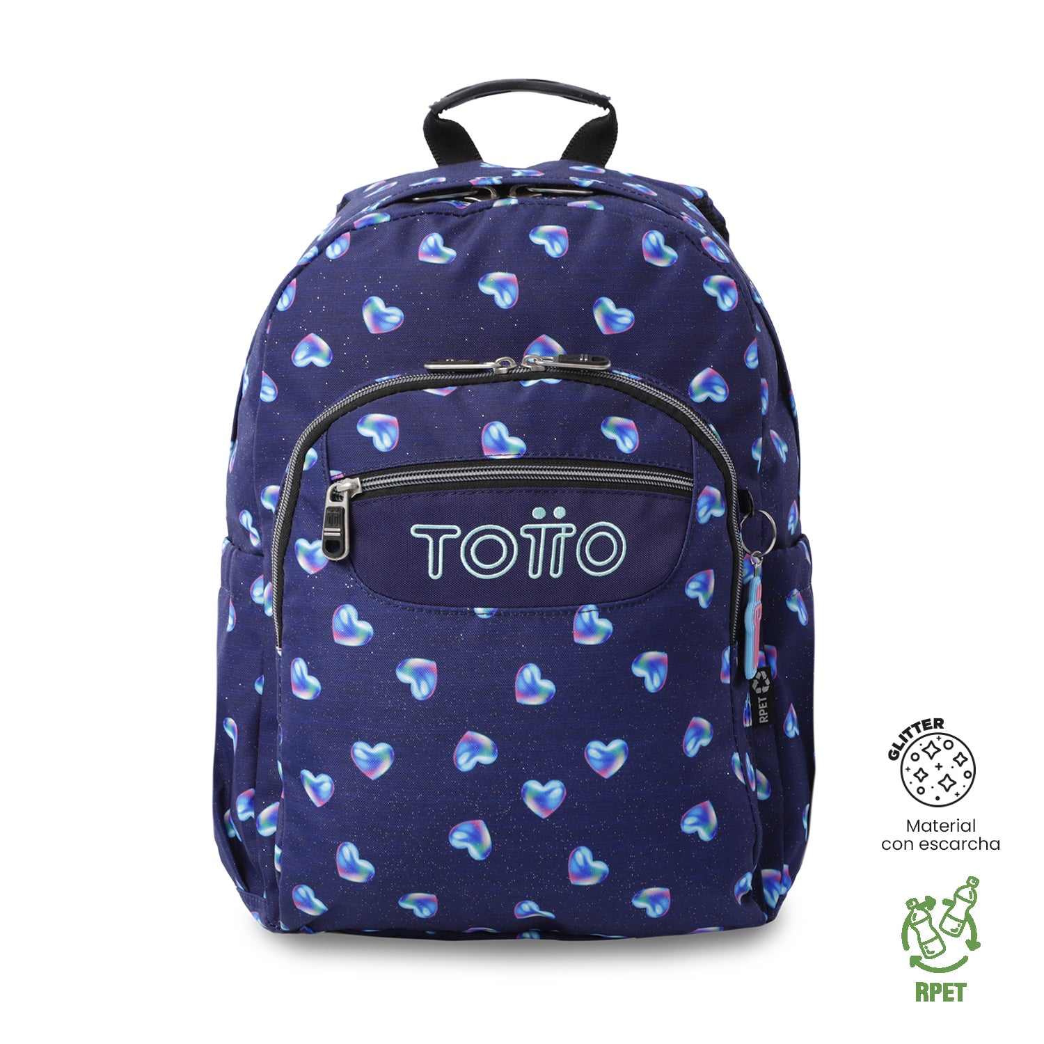 Morral Juvenil Porta PC 14" Acuarela Glitter Azul