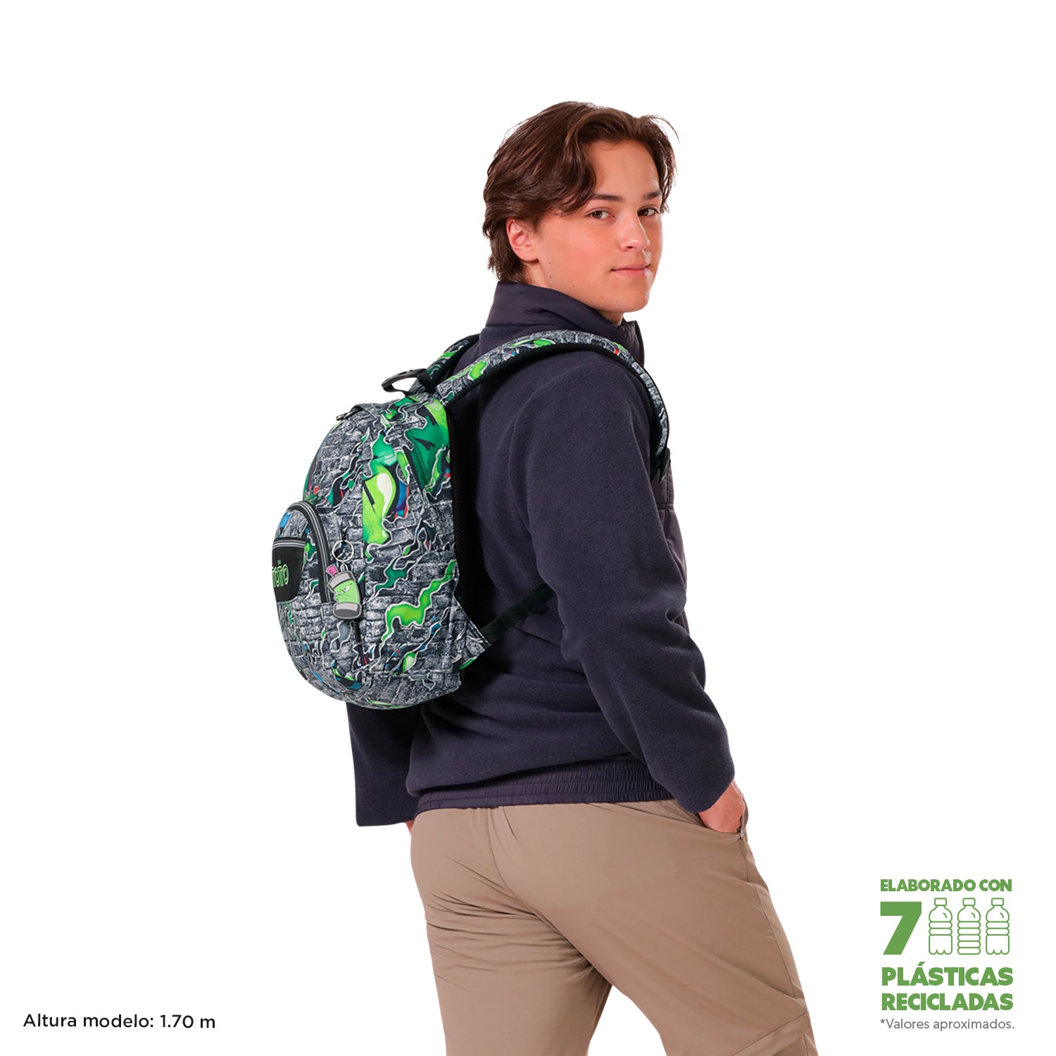 Morral Juvenil Porta Tableta 10" Tempera Glitter Morado