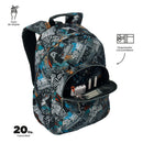 Morral Juvenil Porta PC 14" Acuareles Gris