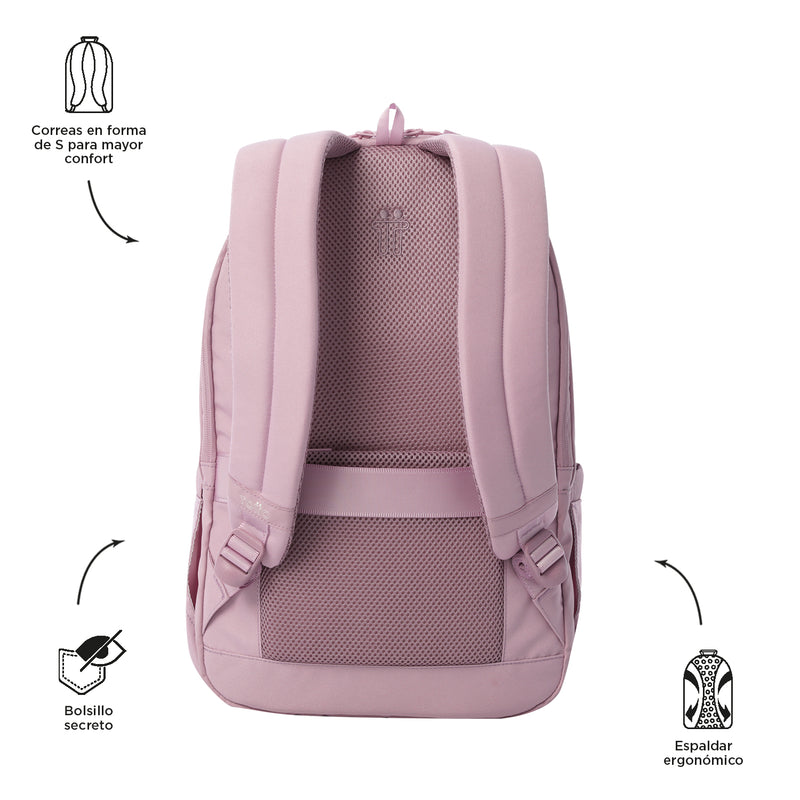 Morral Universitario Steif Ino Porta PC 15.4" Rosado Mujer