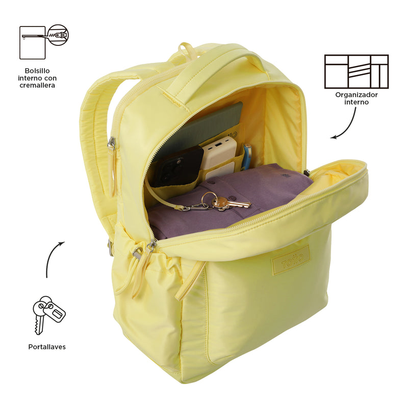Morral Universitario Porta PC 14" Estambul Amarillo Mujer