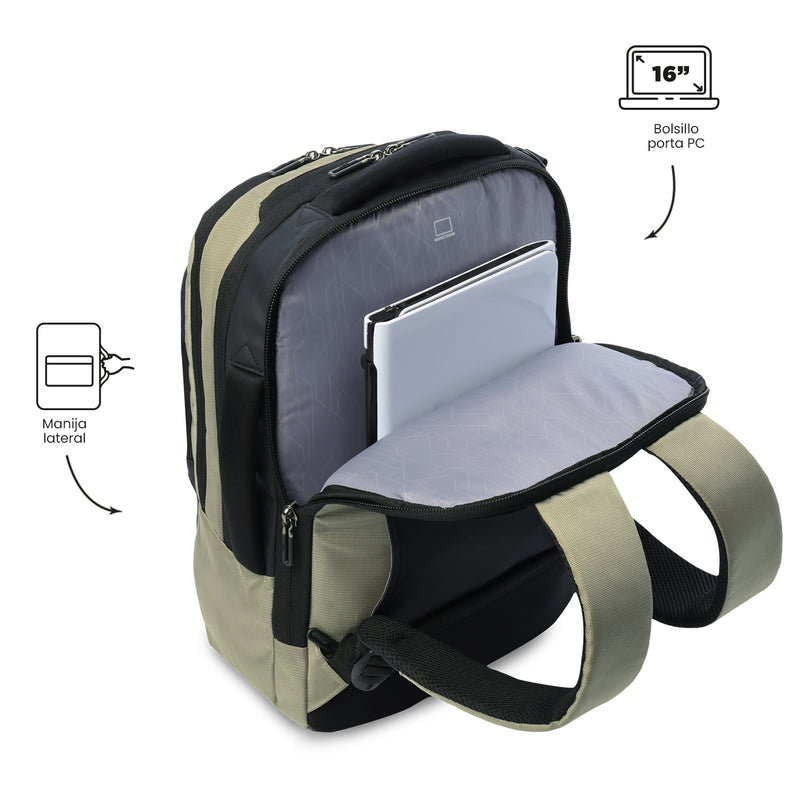 'Morral Ejecutivo Porta PC 16" Gtx 2.0 Beige Hombre