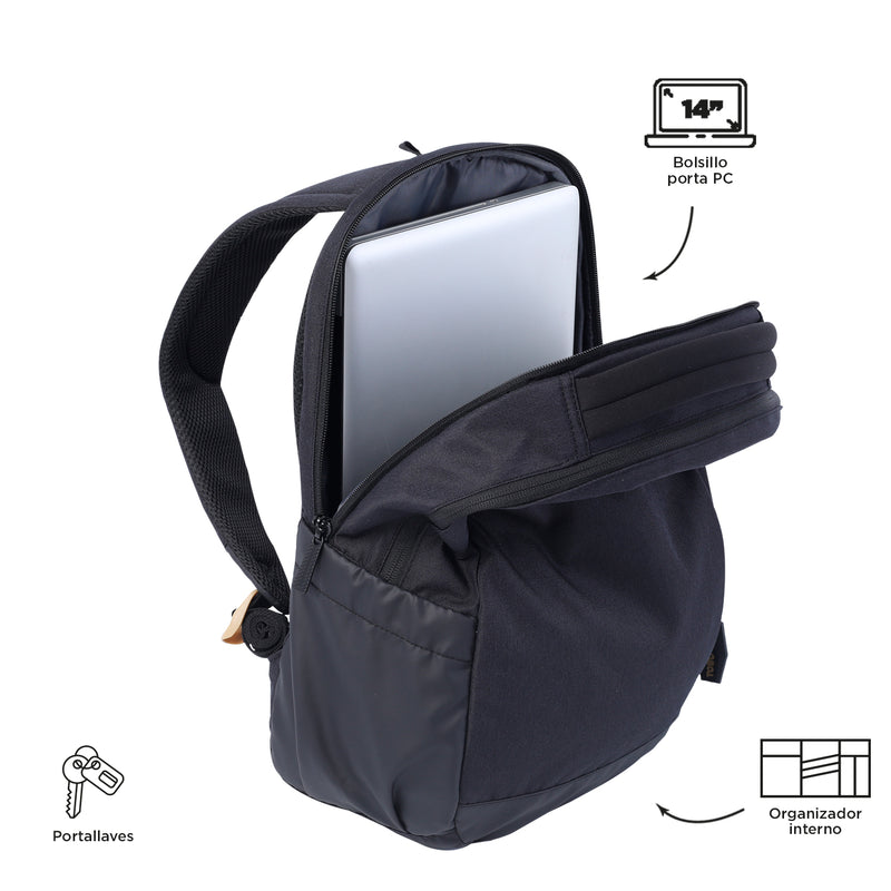 Morral Ejecutivo Porta PC 14" Deleg 2.0 Negro Hombre