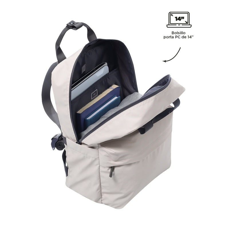 Morral Universitario Porta PC 14" Billy Gris Mujer