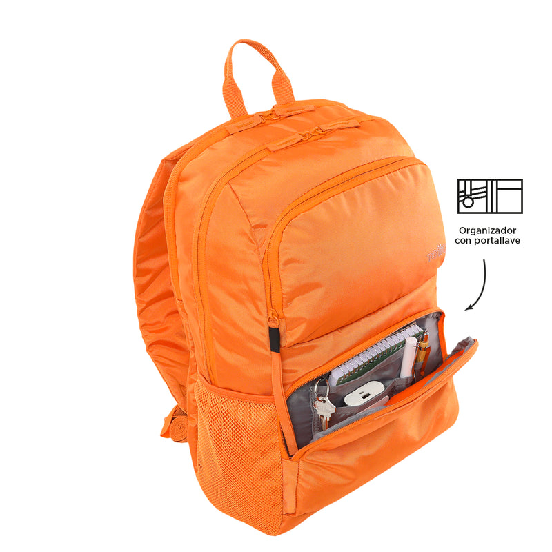 Morral Universitario Porta PC 14" Cloud Naranja Mujer