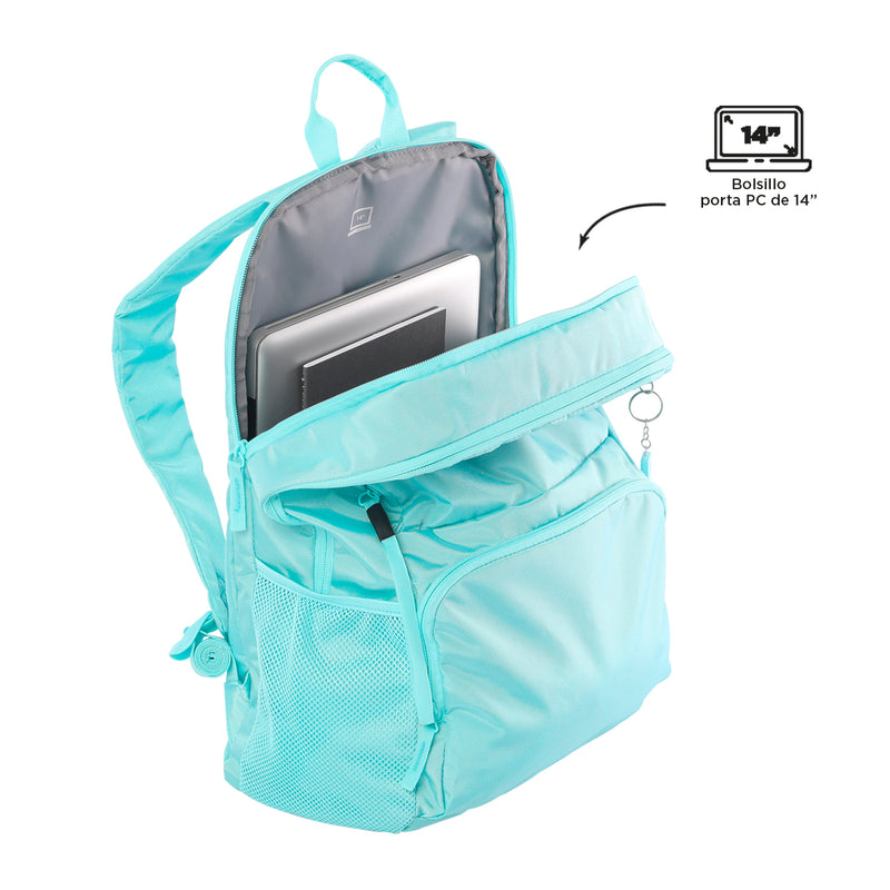 Morral Universitario Porta PC 14" Cloud Verde Mujer