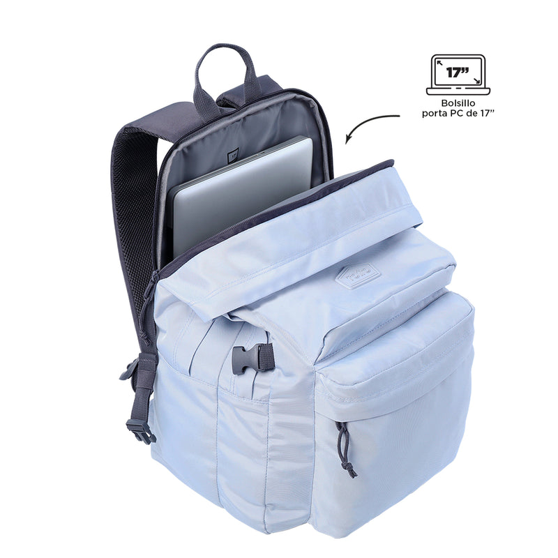 Morral Universitario Porta PC 14" Molyk Azul Mujer