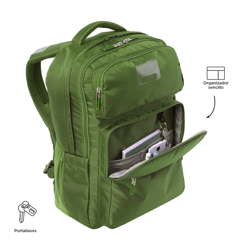 Morral Ejecutivo Porta PC 16" Suspension Verde Hombre