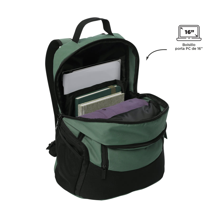 Morral Universitario Kuat Porta PC 16" Verde Hombre