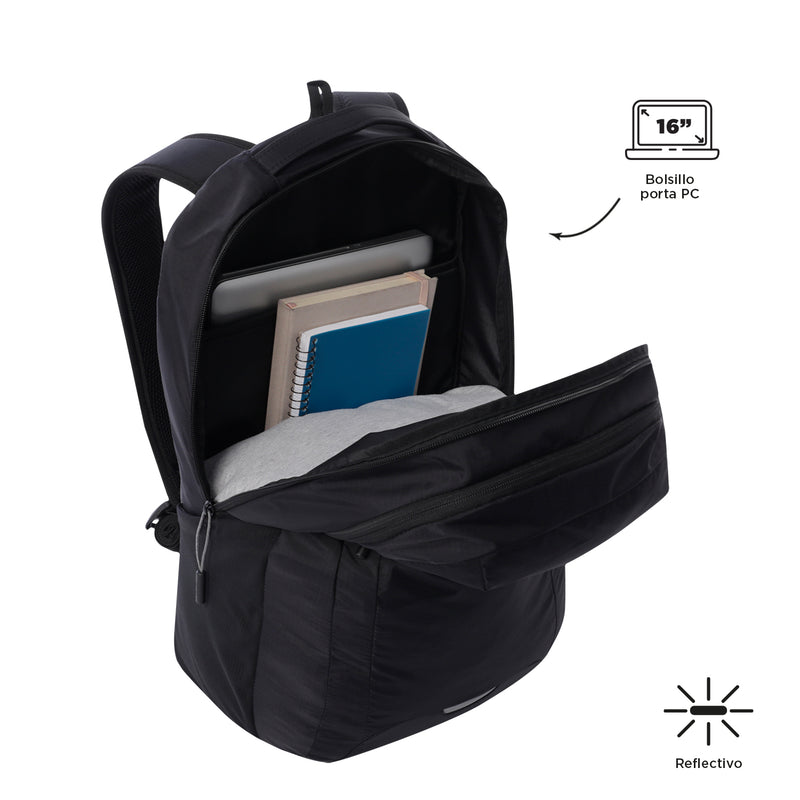 Morral Universitario Porta PC 16" Mako Negro Hombre