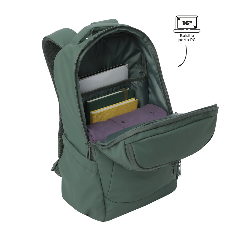 Morral Universitario Porta PC 16" Storm Verde Hombre