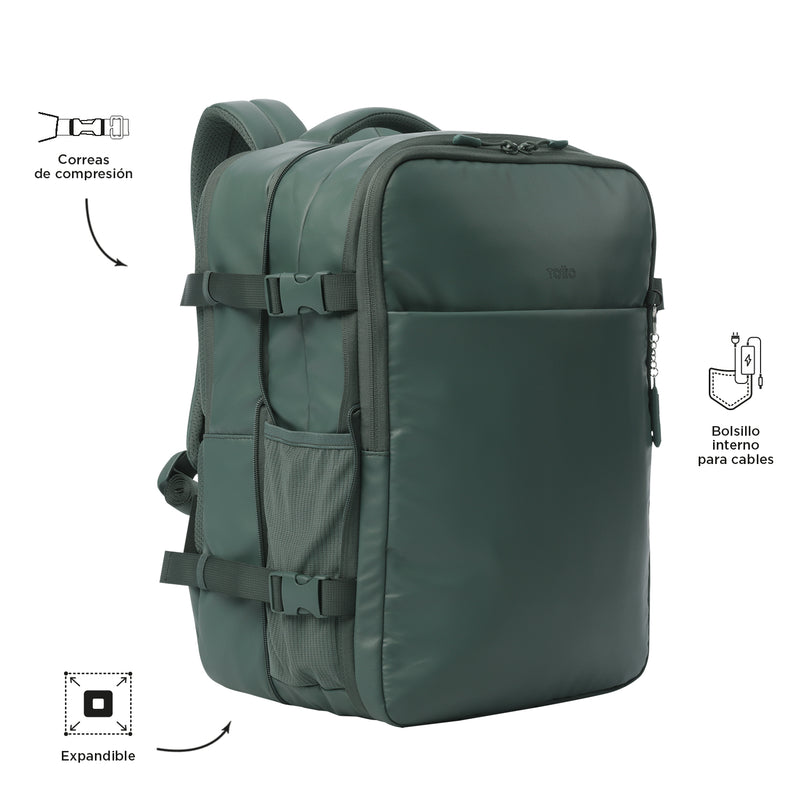 Morral de Viaje Expandible Grow Porta PC 16" Café Hombre