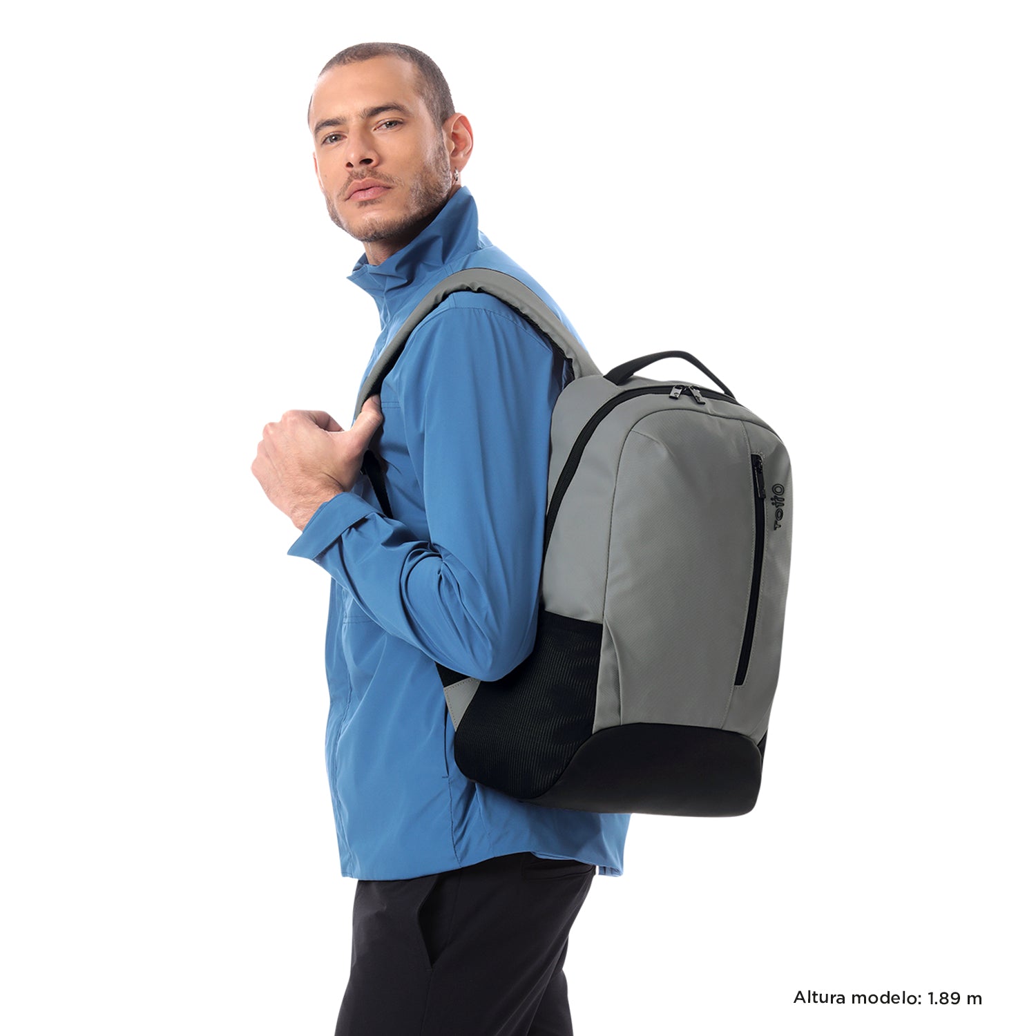 Morral Universitario Detroit Porta PC 16" Gris Hombre