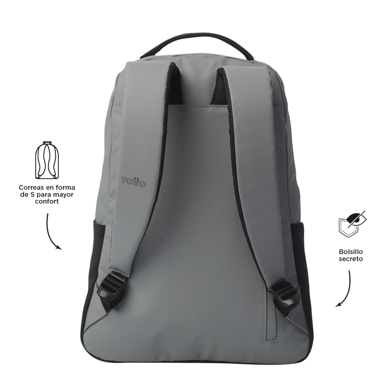 Morral Universitario Detroit Porta PC 16" Gris Hombre