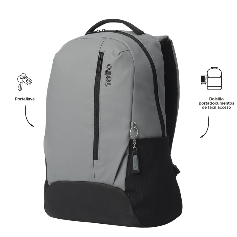 Morral Universitario Detroit Porta PC 16" Gris Hombre