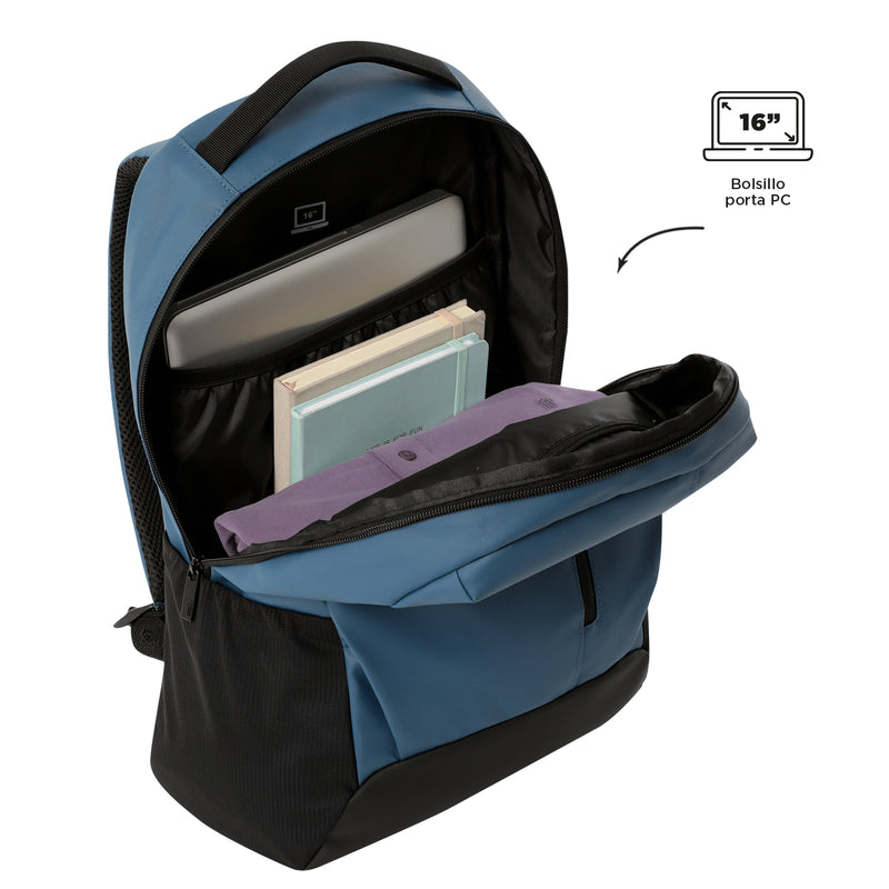 Morral Universitario Detroit Porta PC 16" Gris Hombre