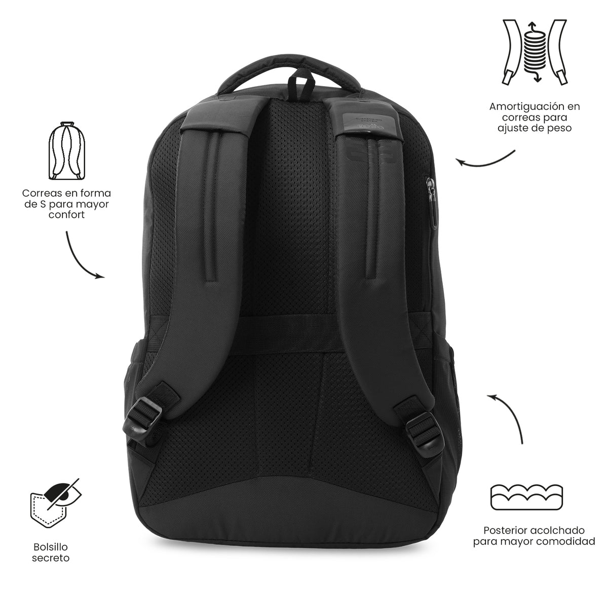 Morral Universitario Hombre Suspension 2 0 Porta PC 16 Negro Totto morral-universitario-hombre-suspension-2-0-porta-pc-16-negro-totto