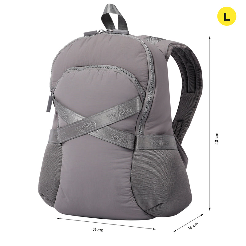 Mochila Mujer Knitty L Deportivo Gris