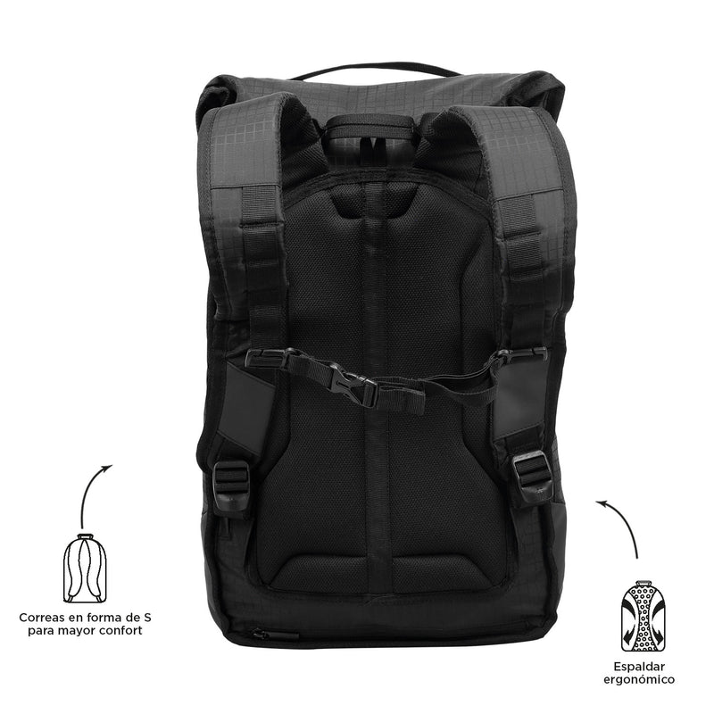 MORRAL MOTTION Para Moto Con Porta Pc De 14" - Color: Negro - Talla: L