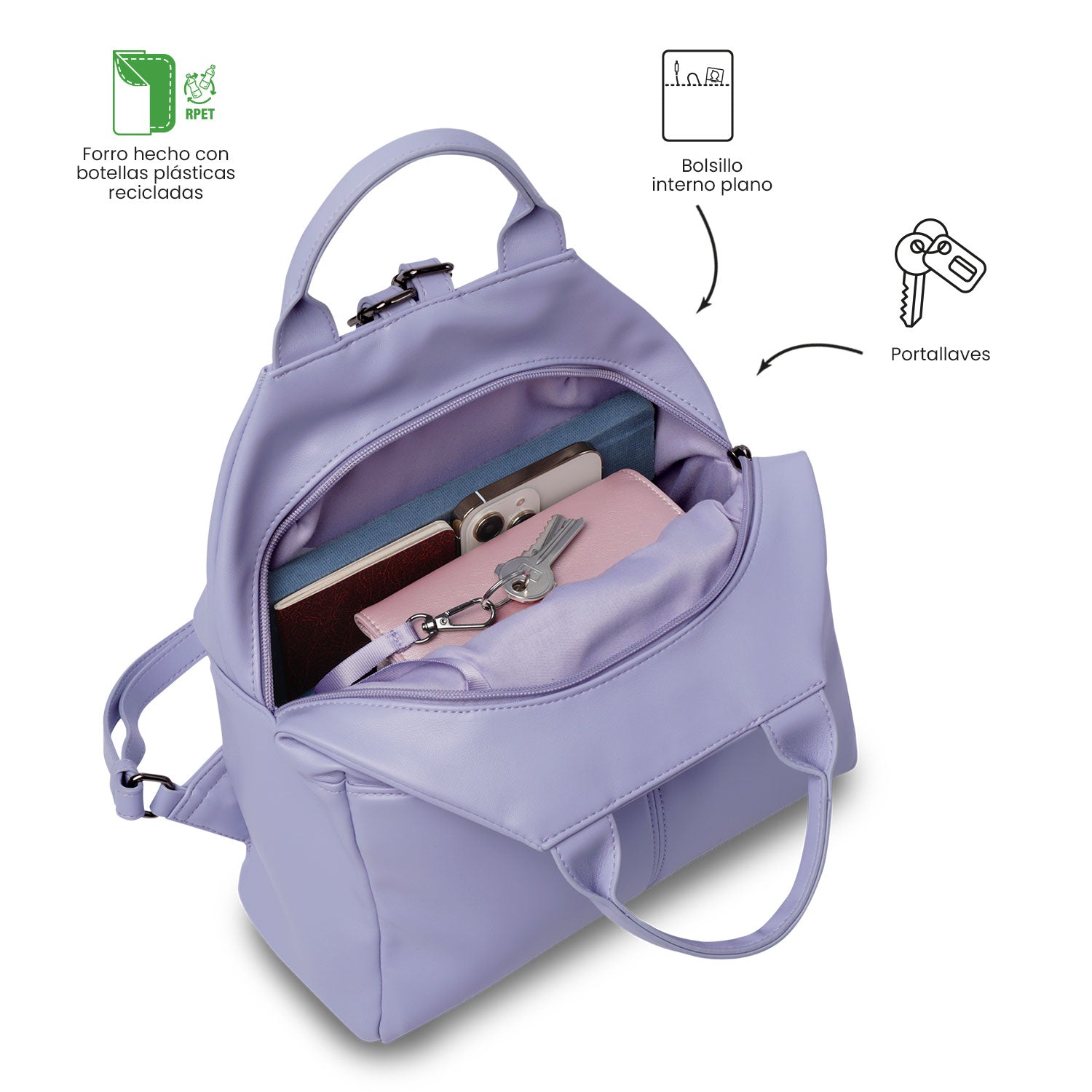 'Morral Universitario Style 1 Morado Mujer