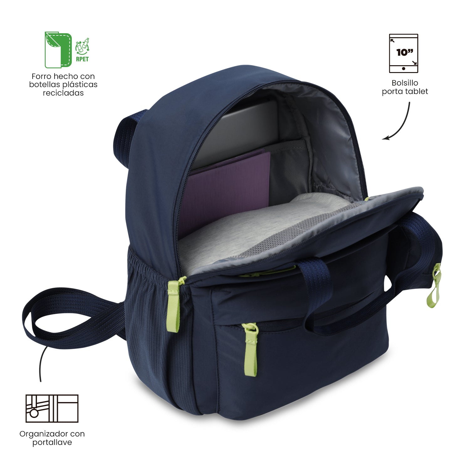 'Morral Universitario Porta Tablet 10" Suzuka Azul Mujer