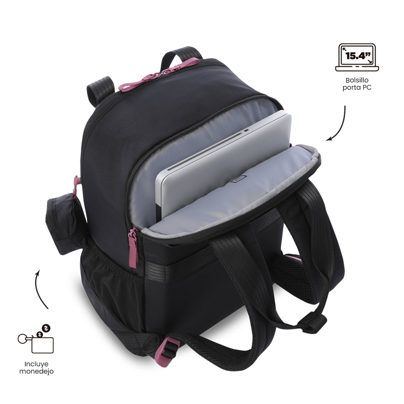 'Morral Universitario Porta PC 15.4" Suzuka Negro Mujer