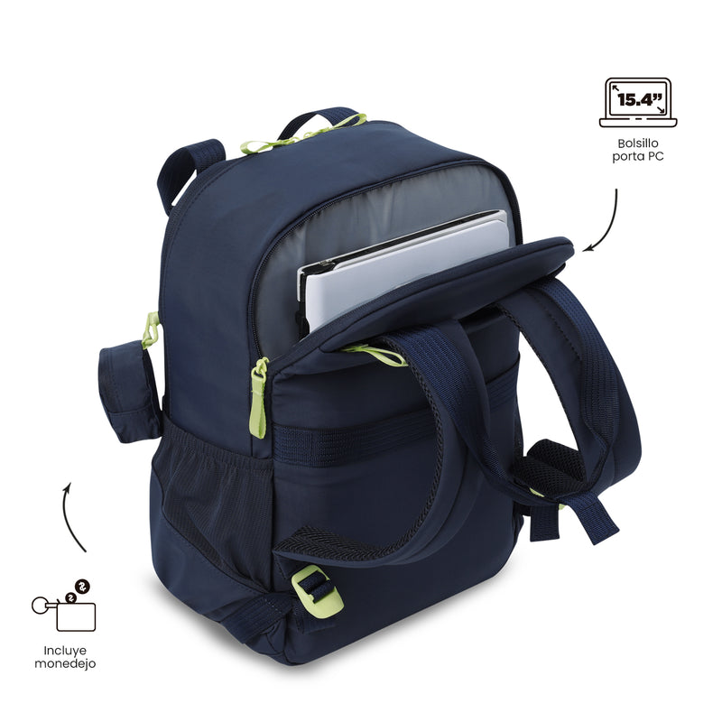 'Morral Universitario Porta PC 15.4" Suzuka Azul Mujer