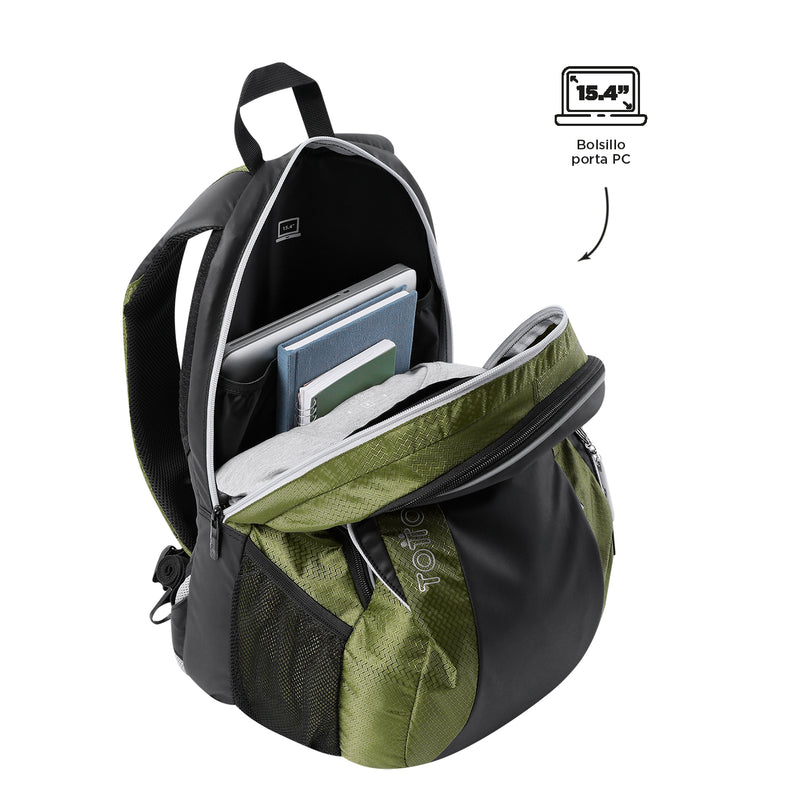 Morral Universitario Porta PC 15.4" Titanio 2.0 Verde Hombre