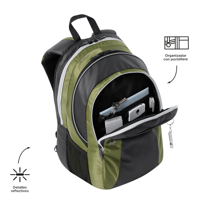 Morral Universitario Porta PC 15.4" Titanio 2.0 Verde Hombre