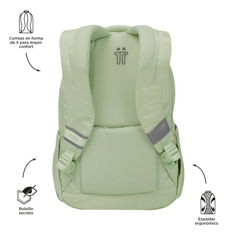 Morral Universitario Porta PC 14" Misisipi Verde Mujer