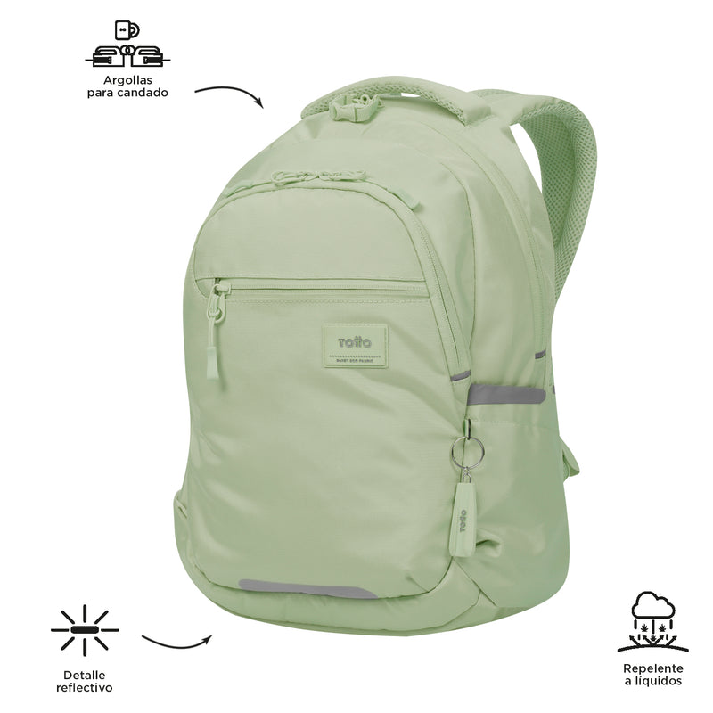 Morral Universitario Porta PC 14" Misisipi Verde Mujer