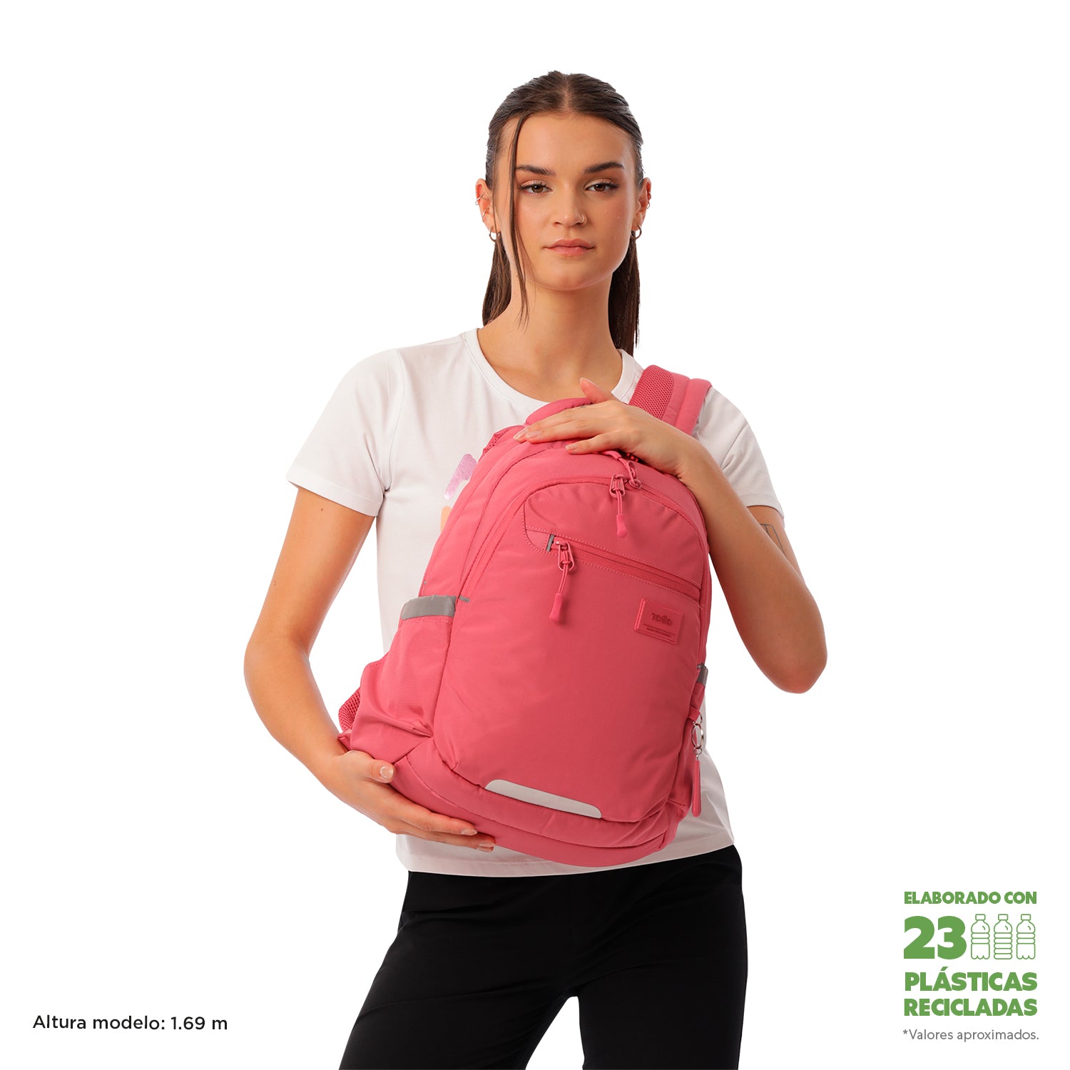 Morral Universitario Porta PC 14" Misisipi Rojo Mujer