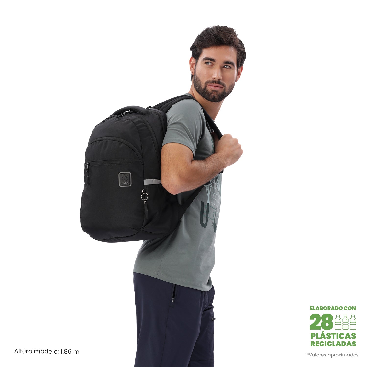 Morral Universitario Indo 2.0 Porta PC 15" Negro