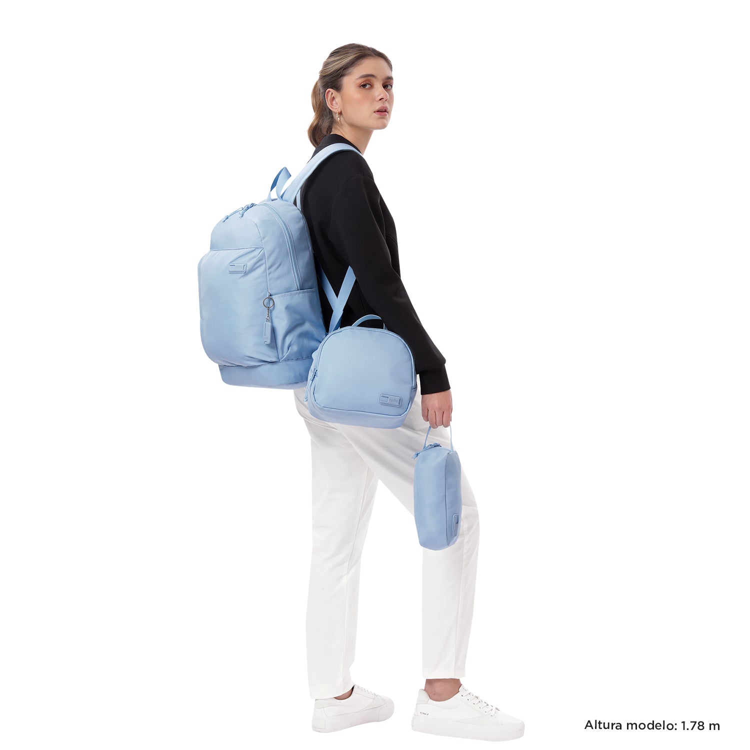 Combo Juvenil X 3 + Lonchera + Cartuchera Yuno Morral 14" Azul Mujer