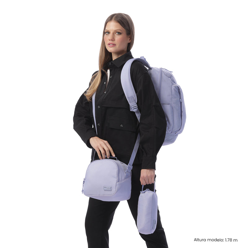 'Combo Juvenil X 3 Morral Porta PC 14" + Lonchera + Cartuchera Yuno Morado