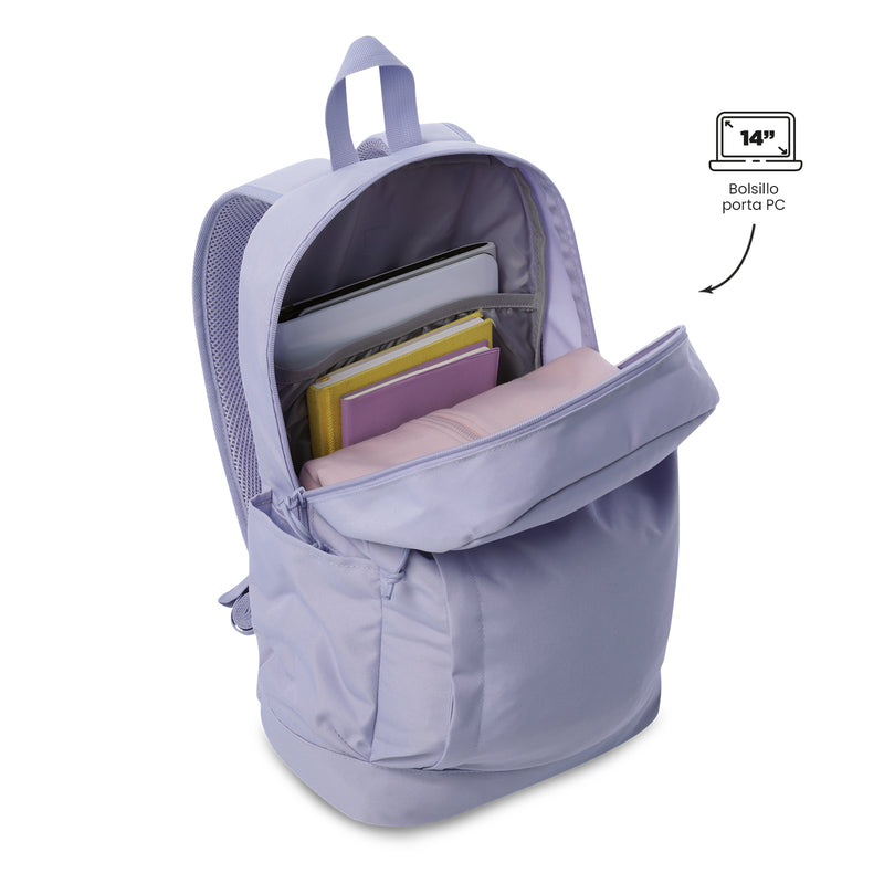 'Combo Juvenil X 3 Morral Porta PC 14" + Lonchera + Cartuchera Yuno Morado