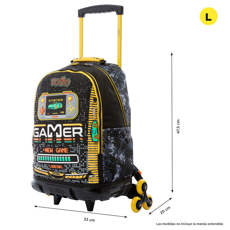 Mochila ruedas Niño 3 Rue Bomper Best Game Negro