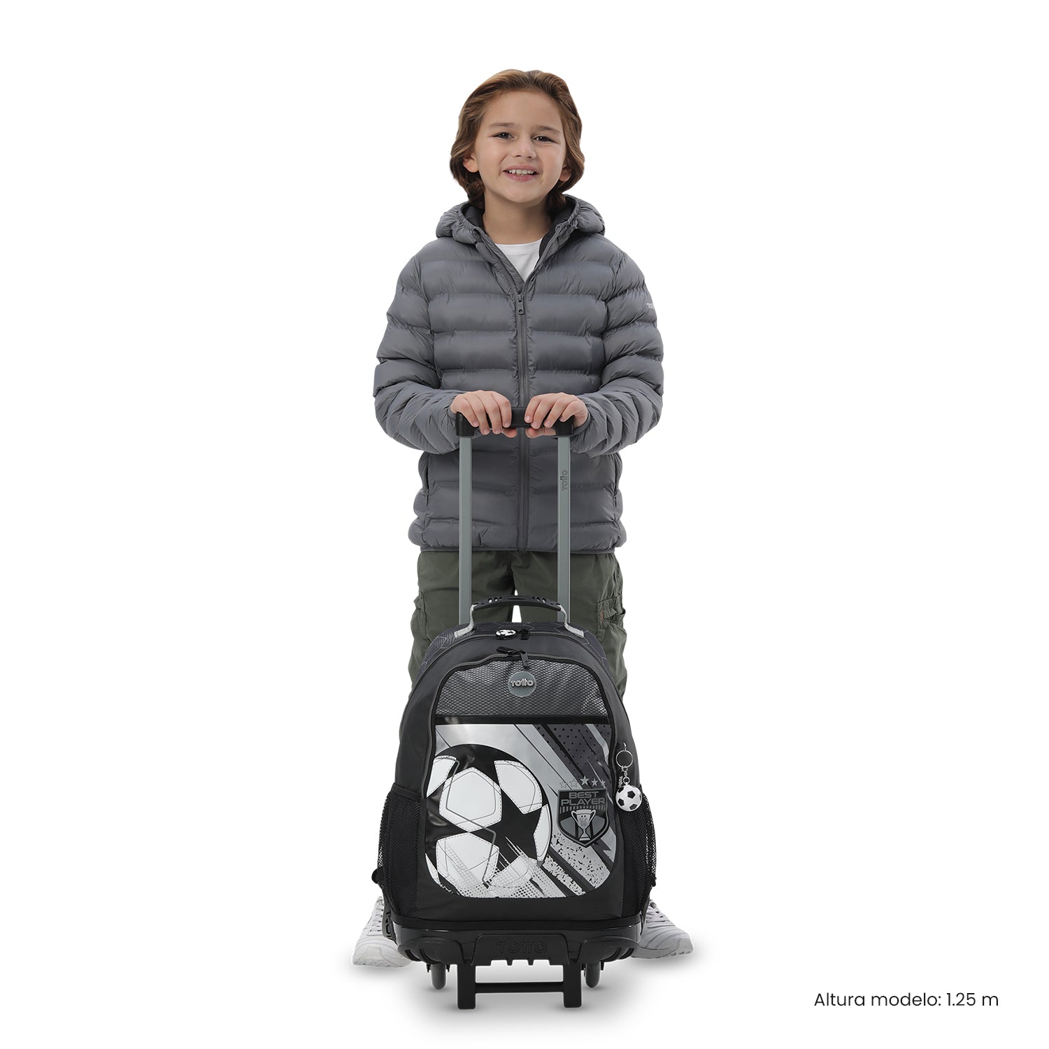 Maleta para Niño con ruedas Champion Grande Gris