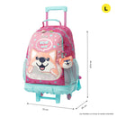 Morral con ruedas Niña Doggy Love Grande Rosado