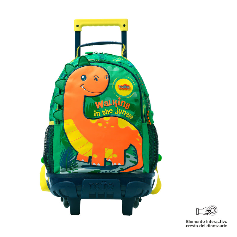 Morral con Ruedas para Niño Dinomax M Verde